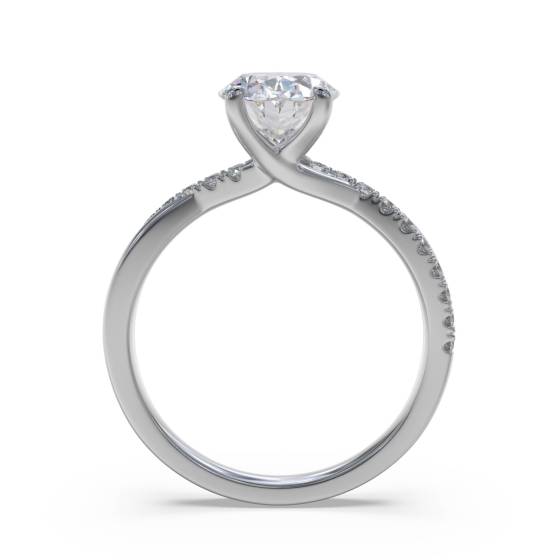 Infinity Oval & Round Diamond Engagement Ring