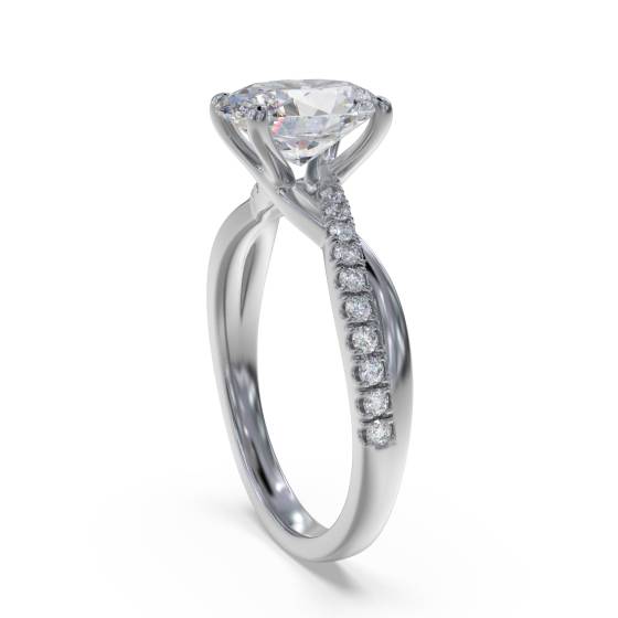 Infinity Oval & Round Diamond Engagement Ring