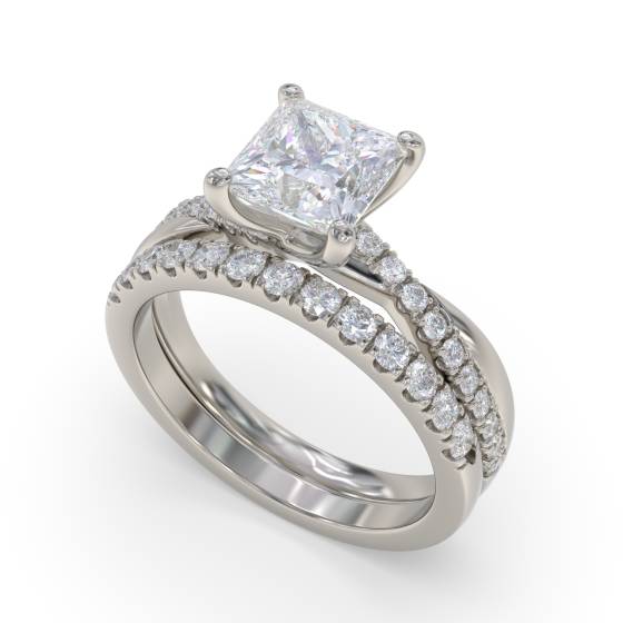 Infinity Princess & Round Diamond Engagement Ring