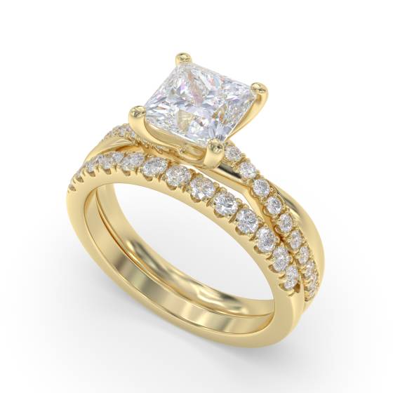 Infinity Princess & Round Diamond Engagement Ring