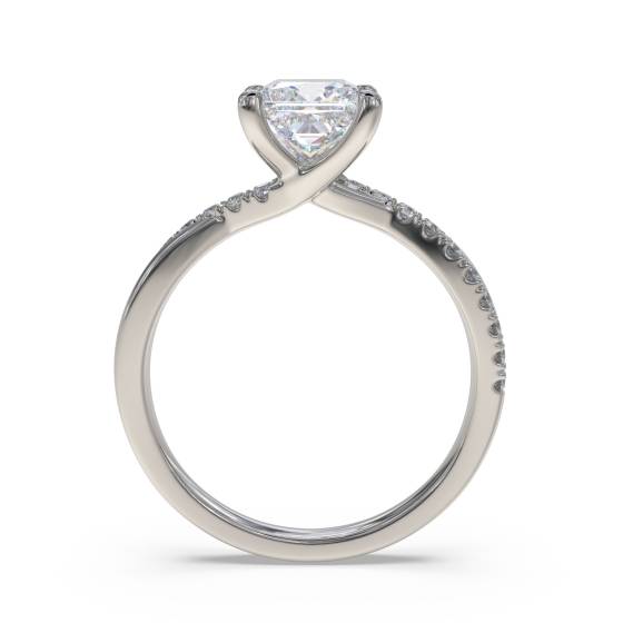 Infinity Princess & Round Diamond Engagement Ring