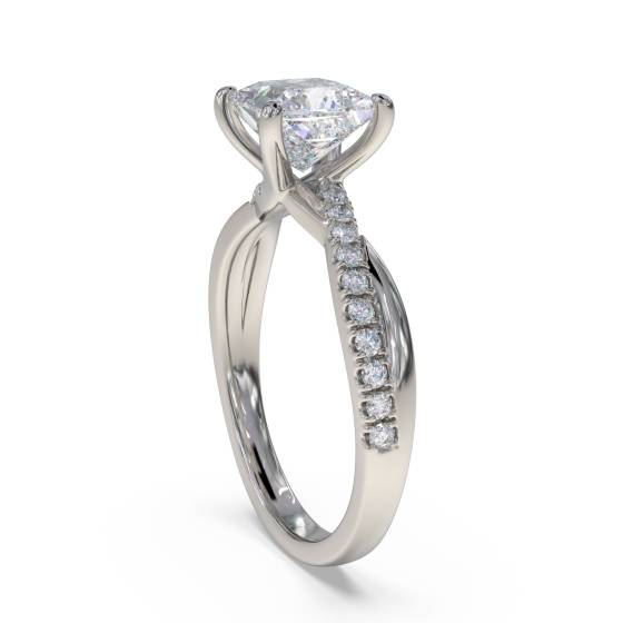 Infinity Princess & Round Diamond Engagement Ring