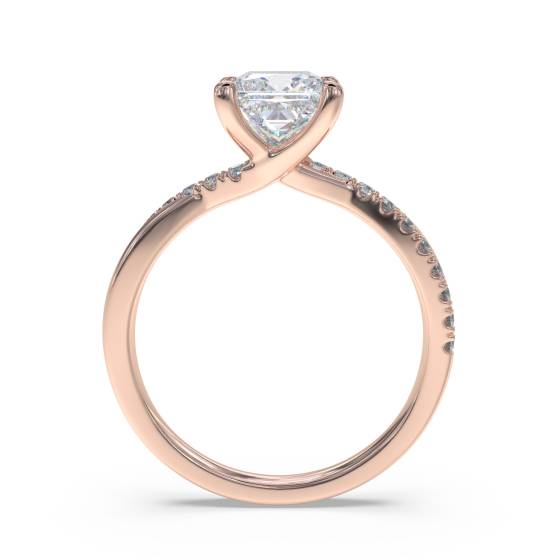 Infinity Princess & Round Diamond Engagement Ring