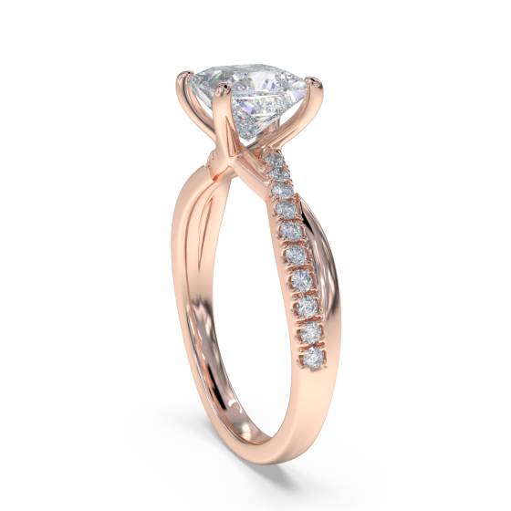 Infinity Princess & Round Diamond Engagement Ring