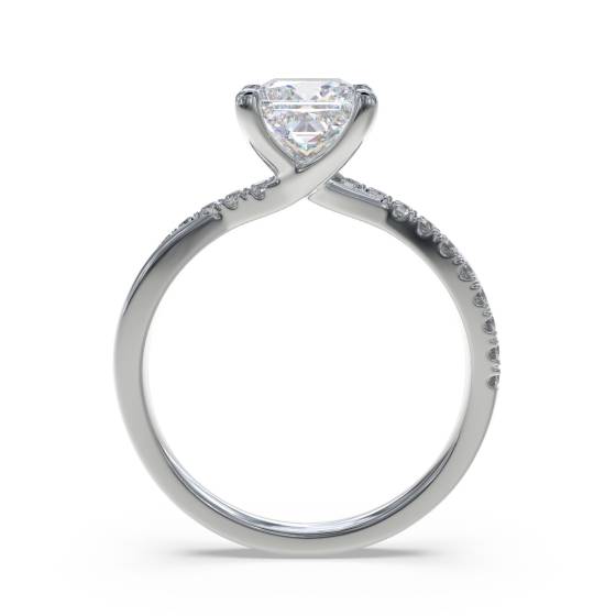 Infinity Princess & Round Diamond Engagement Ring