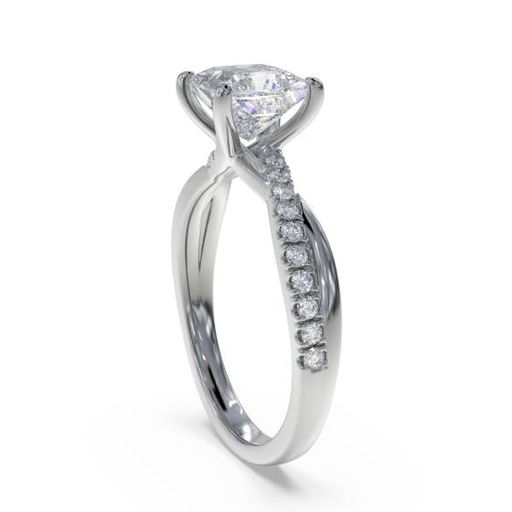 Infinity Princess & Round Diamond Engagement Ring