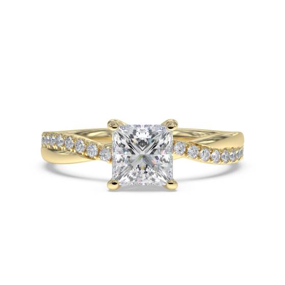 Infinity Princess & Round Diamond Engagement Ring