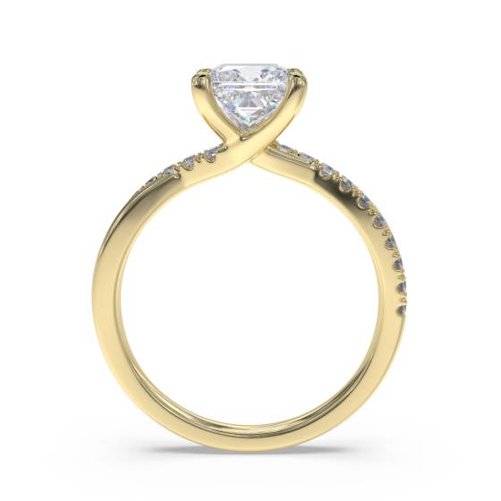 Infinity Princess & Round Diamond Engagement Ring
