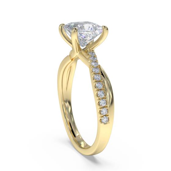 Infinity Princess & Round Diamond Engagement Ring