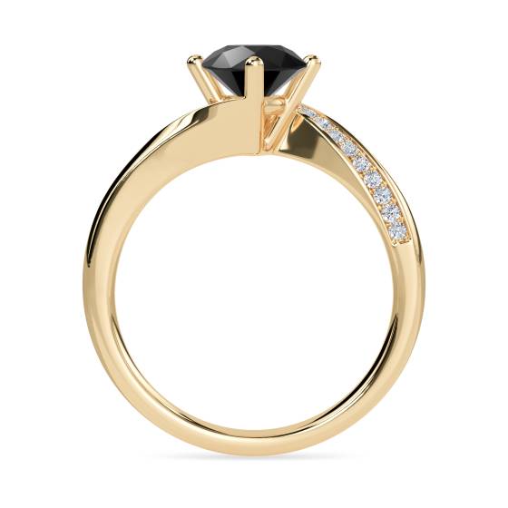 Black Diamond Shoulder Set Ring