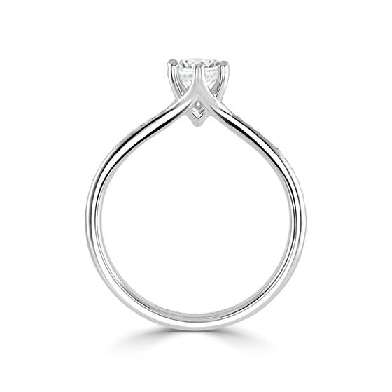 1.30ct I1/H Round Natural Diamond Shoulder Set Ring