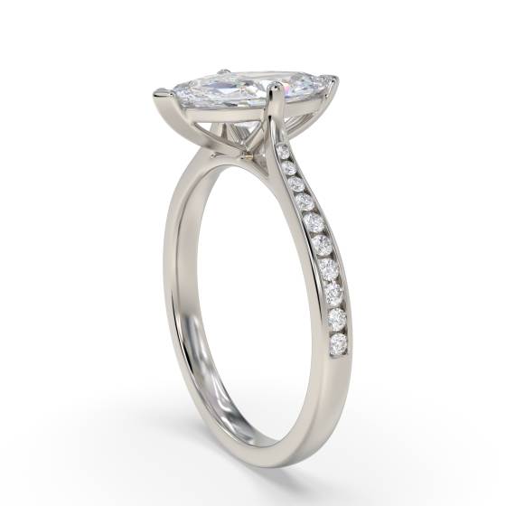 Marquise Diamond Shoulder Set Engagement Ring