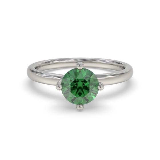Classic Round Emerald Solitaire Ring