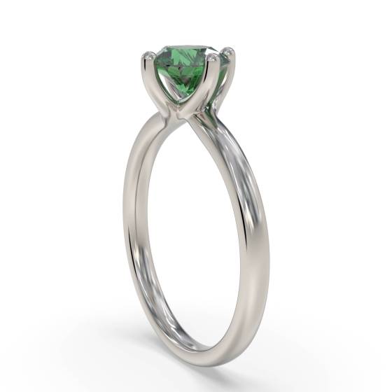 Classic Round Emerald Solitaire Ring