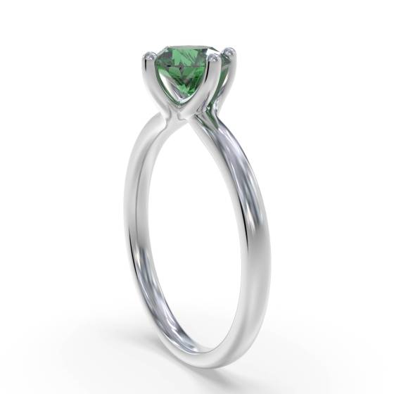 Classic Round Emerald Solitaire Ring