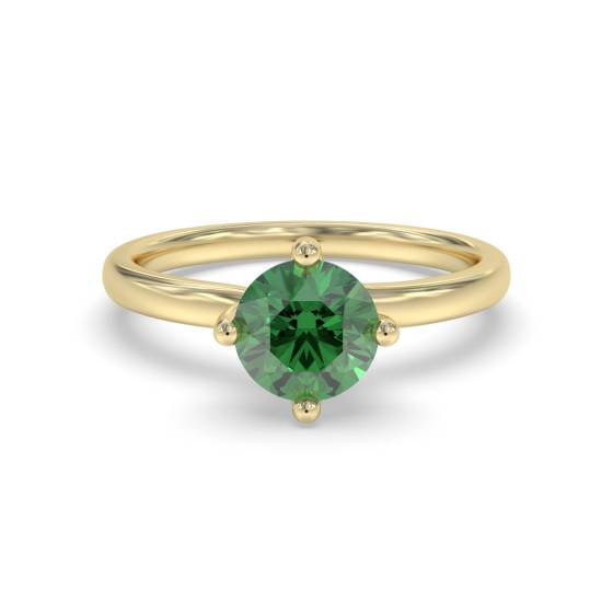 Classic Round Emerald Solitaire Ring