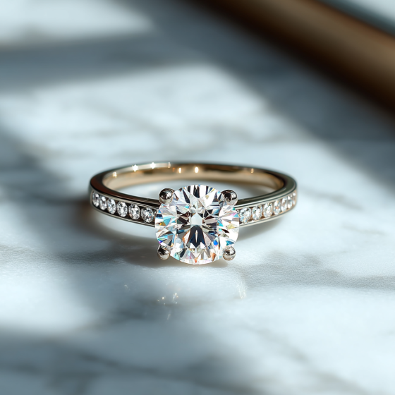 Shoulder Set Diamond Engagement Ring