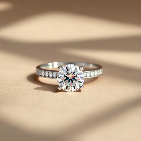 Shoulder Set Diamond Engagement Ring