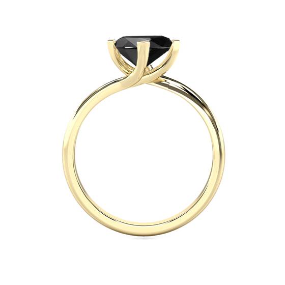 Princess Black Diamond Solitaire Ring