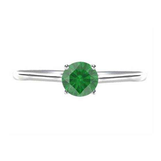 Classic Round Emerald Solitaire Ring