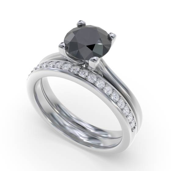 Black Diamond Solitaire Ring