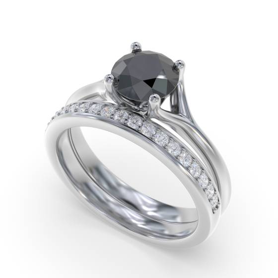 Black Diamond Solitaire Ring