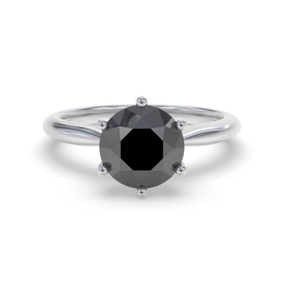 Black Diamond Solitaire Ring