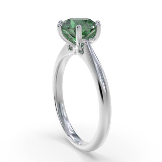 Classic Round Emerald Solitaire Ring