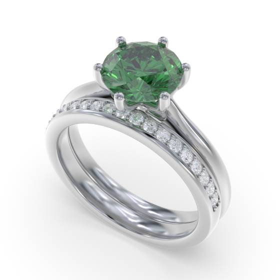Classic Round Emerald Solitaire Ring