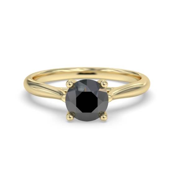 Black Diamond Solitaire Ring