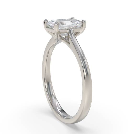 Modern Emerald Diamond Engagement Ring