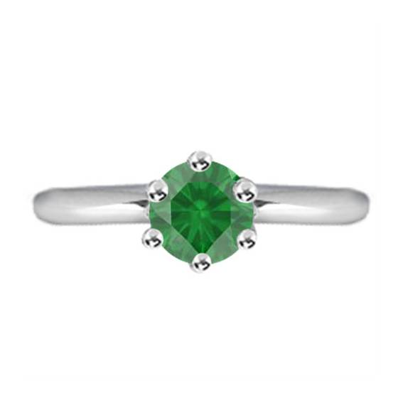 Classic Round Emerald Solitaire Ring