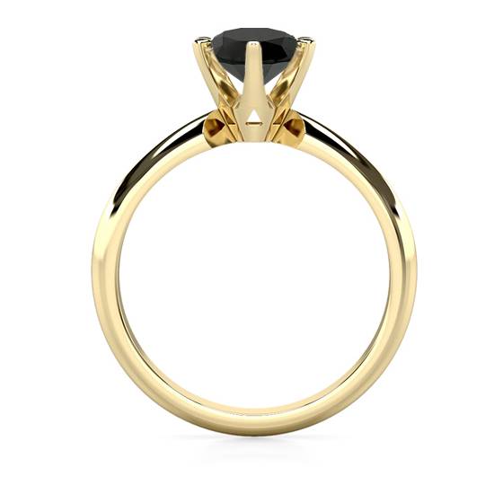 Round Black Diamond Solitaire Ring