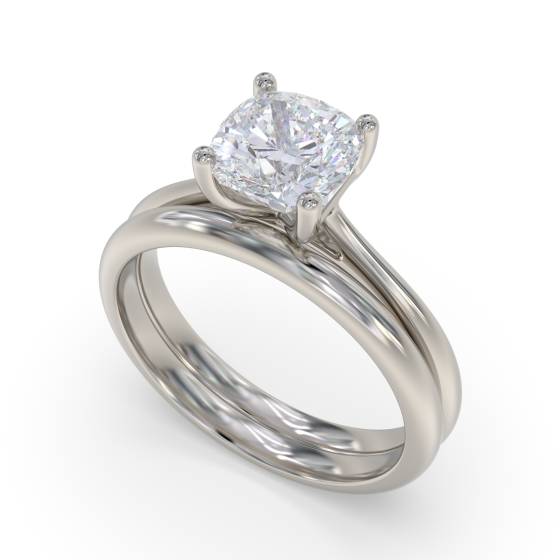 Cushion Diamond Solitaire Engagement Ring