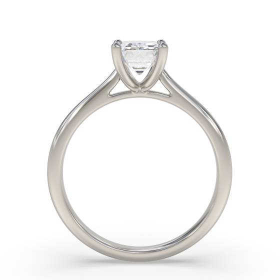 Emerald Diamond Solitaire Engagement Ring