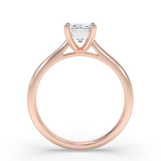 Emerald Diamond Solitaire Engagement Ring