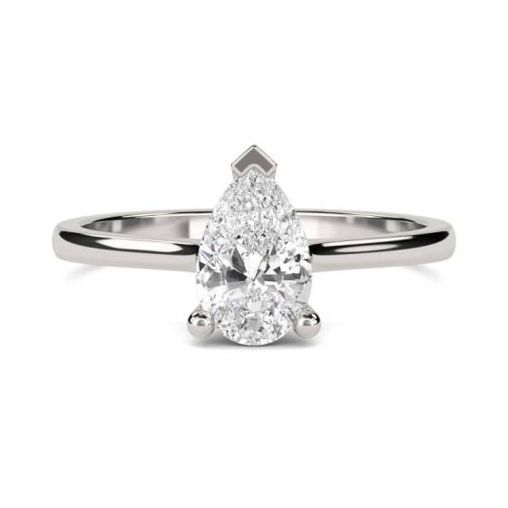 GIA Certified 0.51ct SI1/F Stylish Pear Diamond Engagement Ring