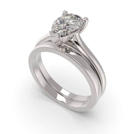 Stylish Pear Diamond Engagement Ring