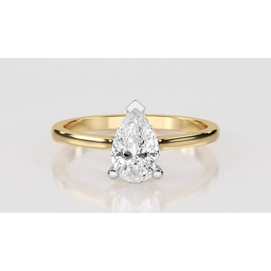 0.75ct VS2/J Stylish Pear Natural Diamond Engagement Ring