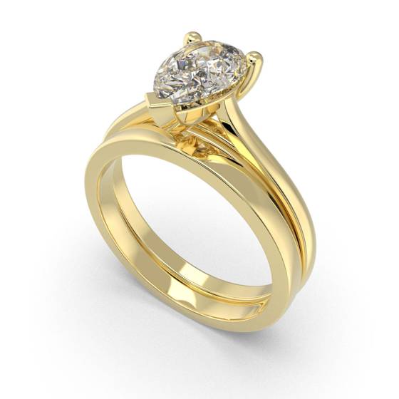 Stylish Pear Diamond Engagement Ring