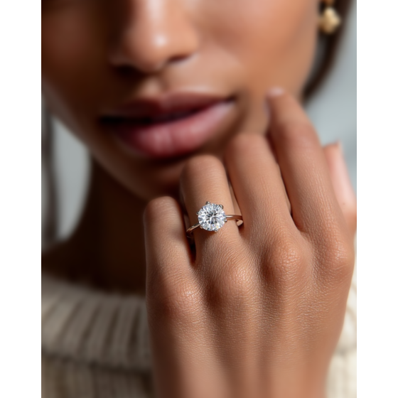 Modern Round Diamond Engagement Ring