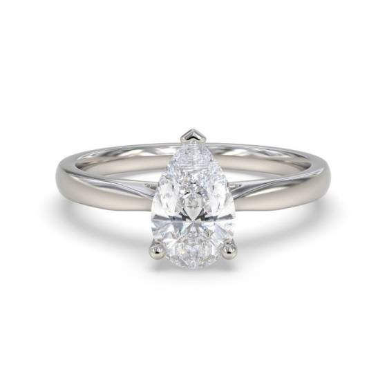 GIA Certified 0.60ct VVS1/F Pear Diamond Solitaire Ring