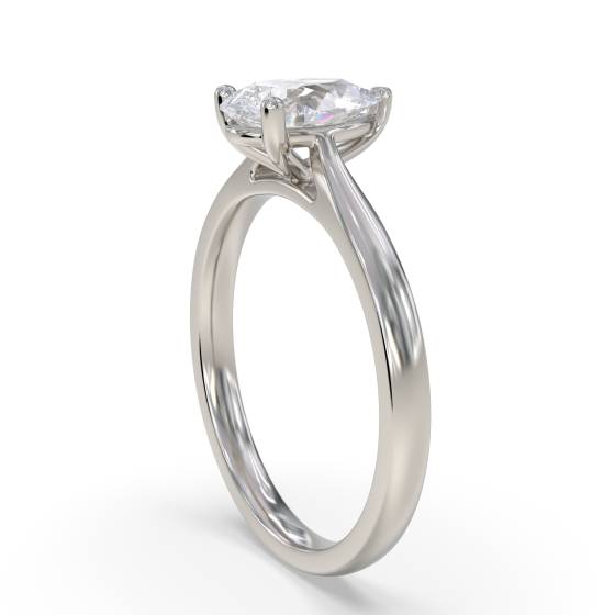 0.45ct SI2/F Pear Natural Diamond Solitaire Ring