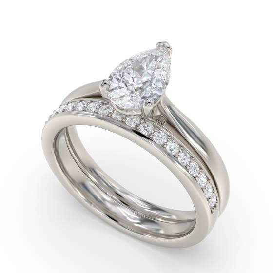 Pear Diamond Solitaire Ring
