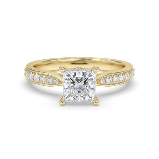 Princess Diamond Shoulder Set Engagement Ring