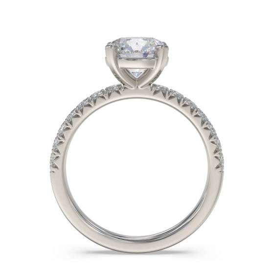 1.30ct SI1/F Round Natural Diamond Shoulder Set Ring