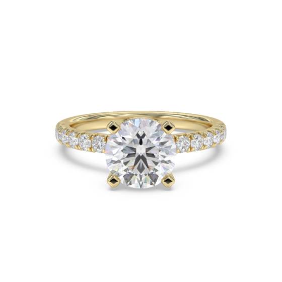 Round Diamond Shoulder Set Ring