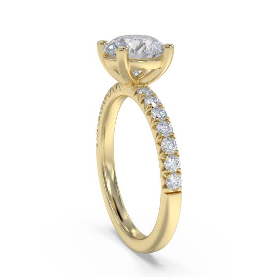 Round Diamond Shoulder Set Ring