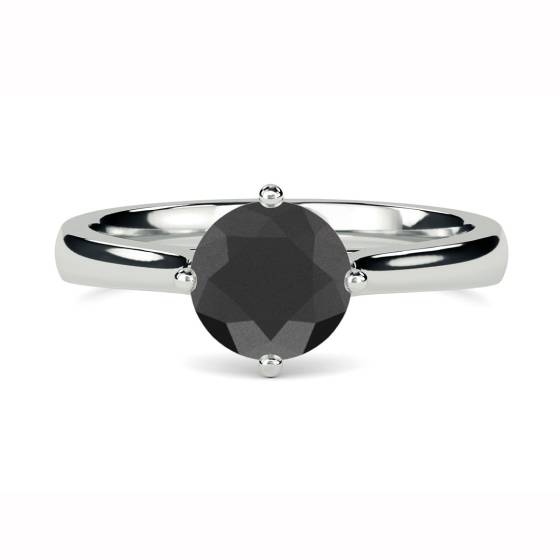 Black Diamond Solitaire Ring