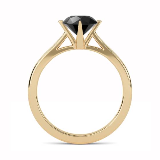 Black Diamond Solitaire Ring